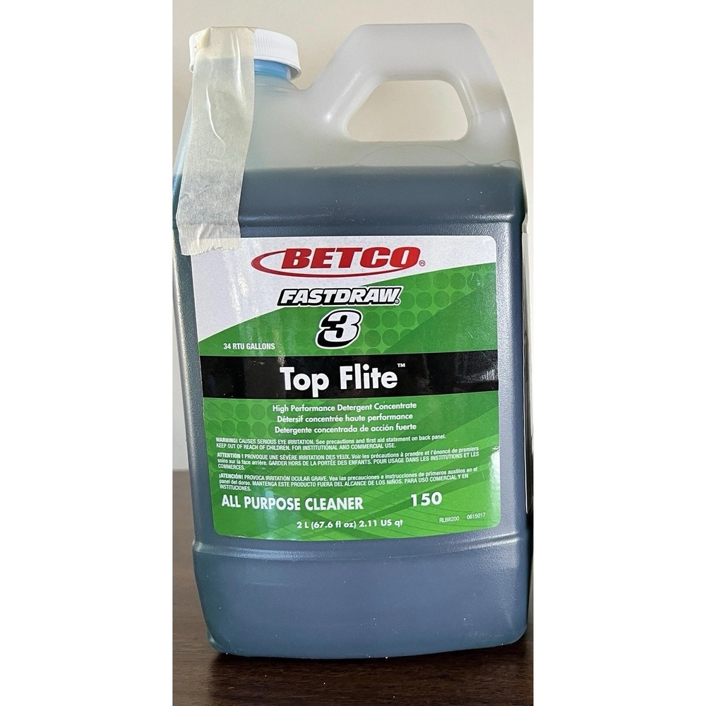 Betco FastDraw 3 Top Flite 150 All Purpose Cleaner Concentrate 2L Bottle NEW